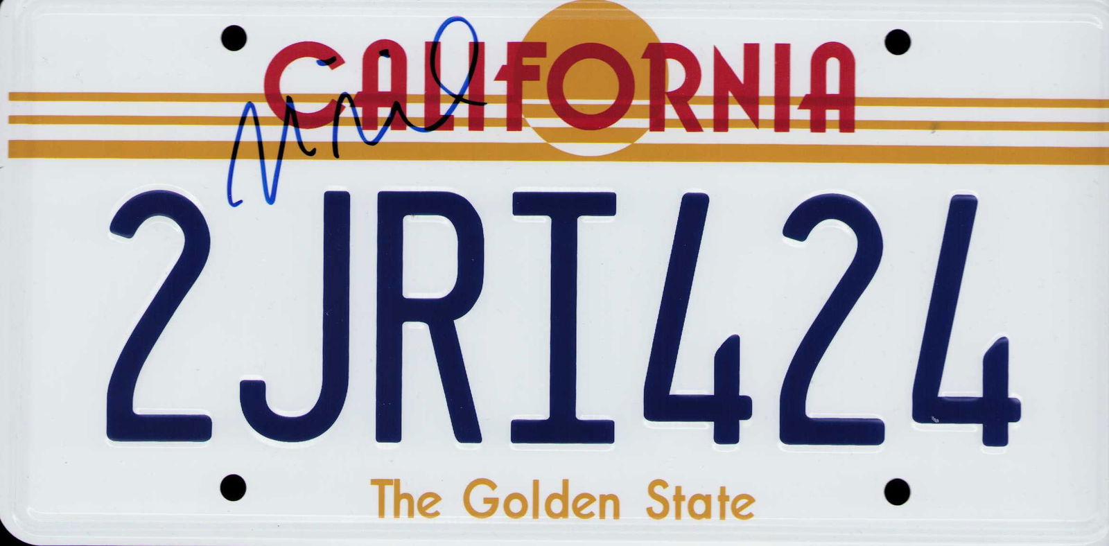 Vin Diesel signed license plate