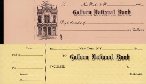 Batman Returns prop bank checks