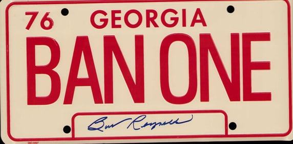 Smokey and the Bandit signed license tag
