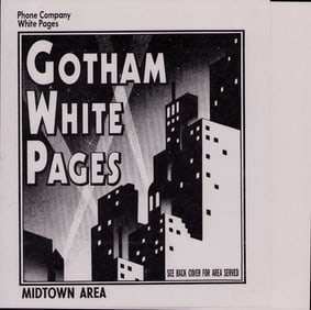 Batman Returns prop Gotham City White Pages cover