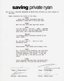 Saving Private Ryan Lt Ed cast signed script page