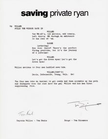 Saving Private Ryan Lt Ed Signed script page Hanks and Sizemore