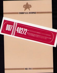 Star Trek Next Generation prop decal and memo sheet
