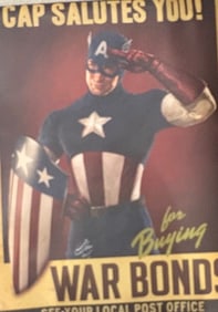 Capt America replica prop poster signed