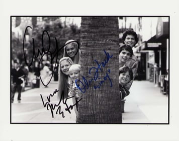 Brady Bunch girls signed photo 8x10