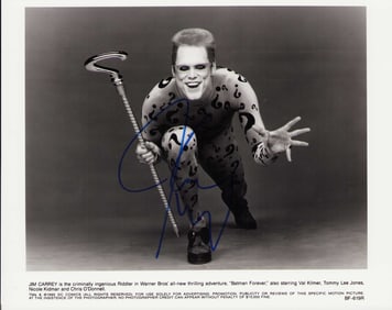 Jim Carrey signed Batman still 8x10 photo