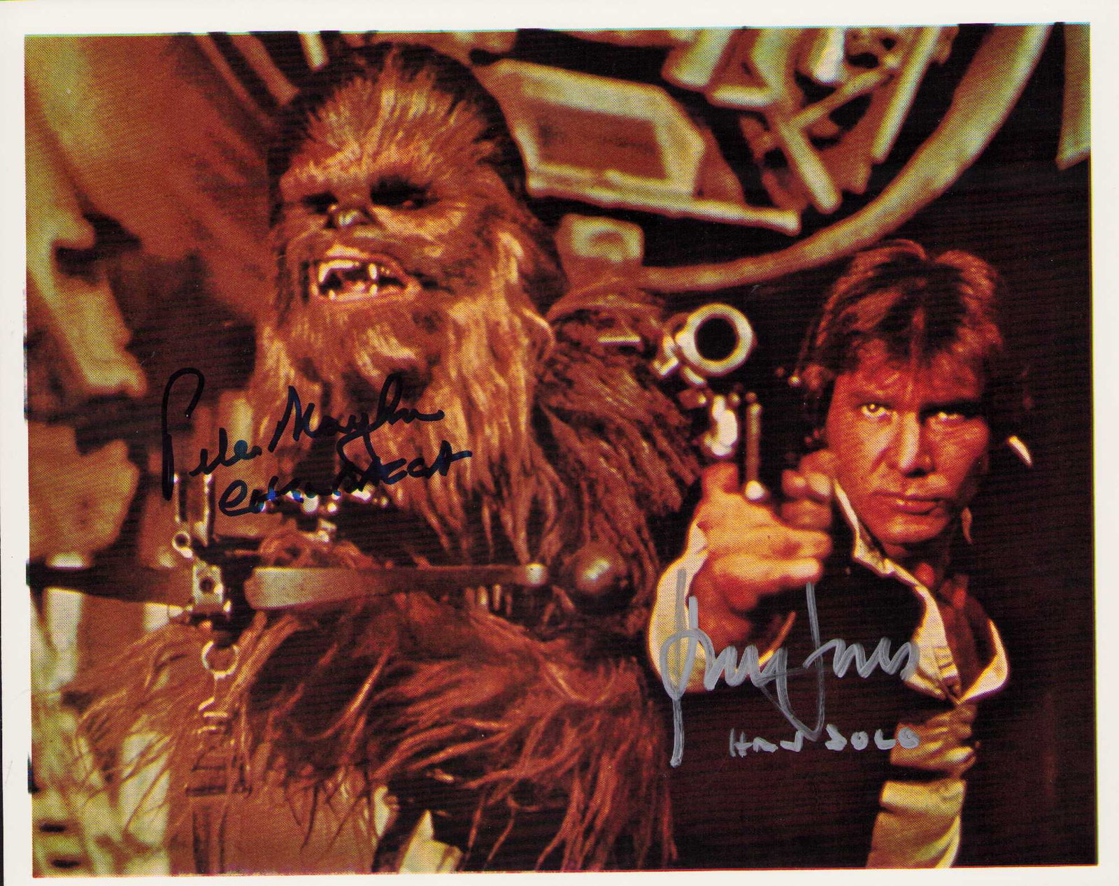 Chewbacca and Han Solo Star Wars signed photo (1 of 1)