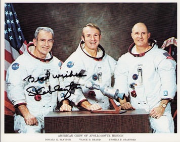 Deke Slayton signed NASA photo 8x10