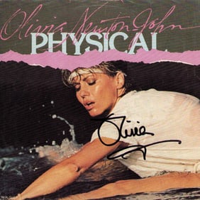Olivia Newton John signed 45 rpm record sleeve
