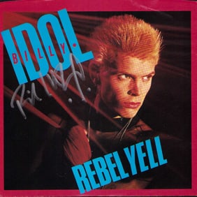 Billy Idol signed 45rpm record sleeve