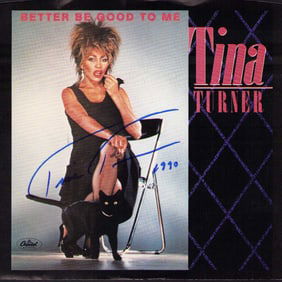 Tina Turner signed 45rpm record sleeve