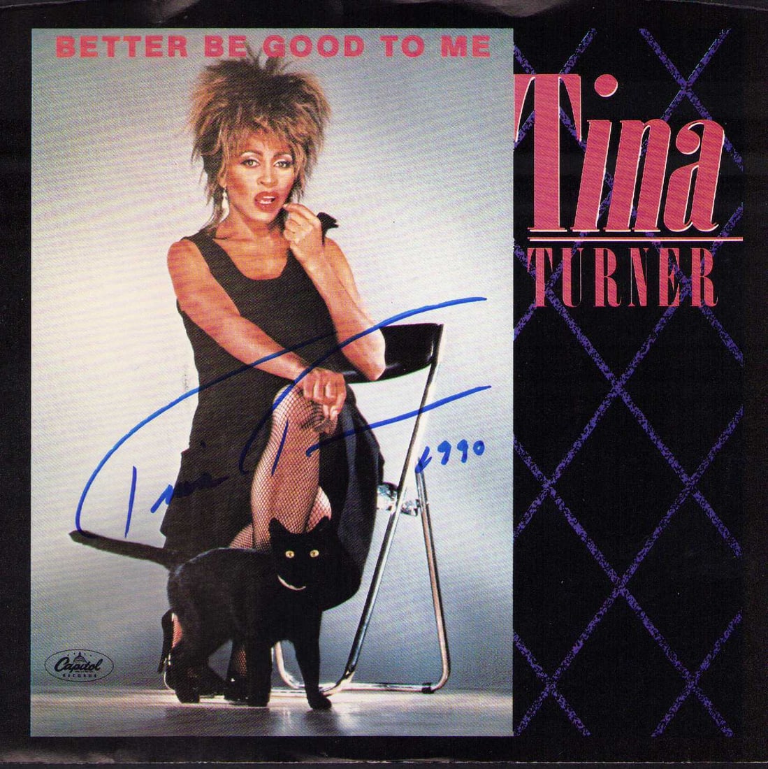 Tina Turner signed 45rpm record sleeve (1 of 1)