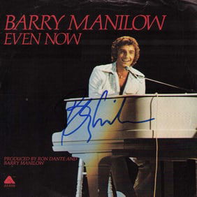 Barry Manilow signed 45rpm record sleeve