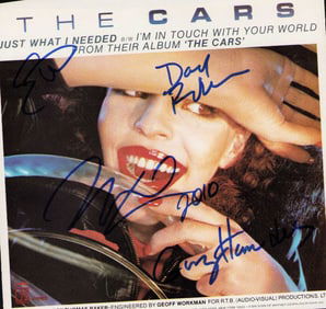 The Cars signed 45rpm record sleeve