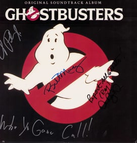 Ghostbusters soundtrack LP cast signed
