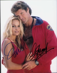Baywatch signed Hasselhoff and Anderson 8x10 photo