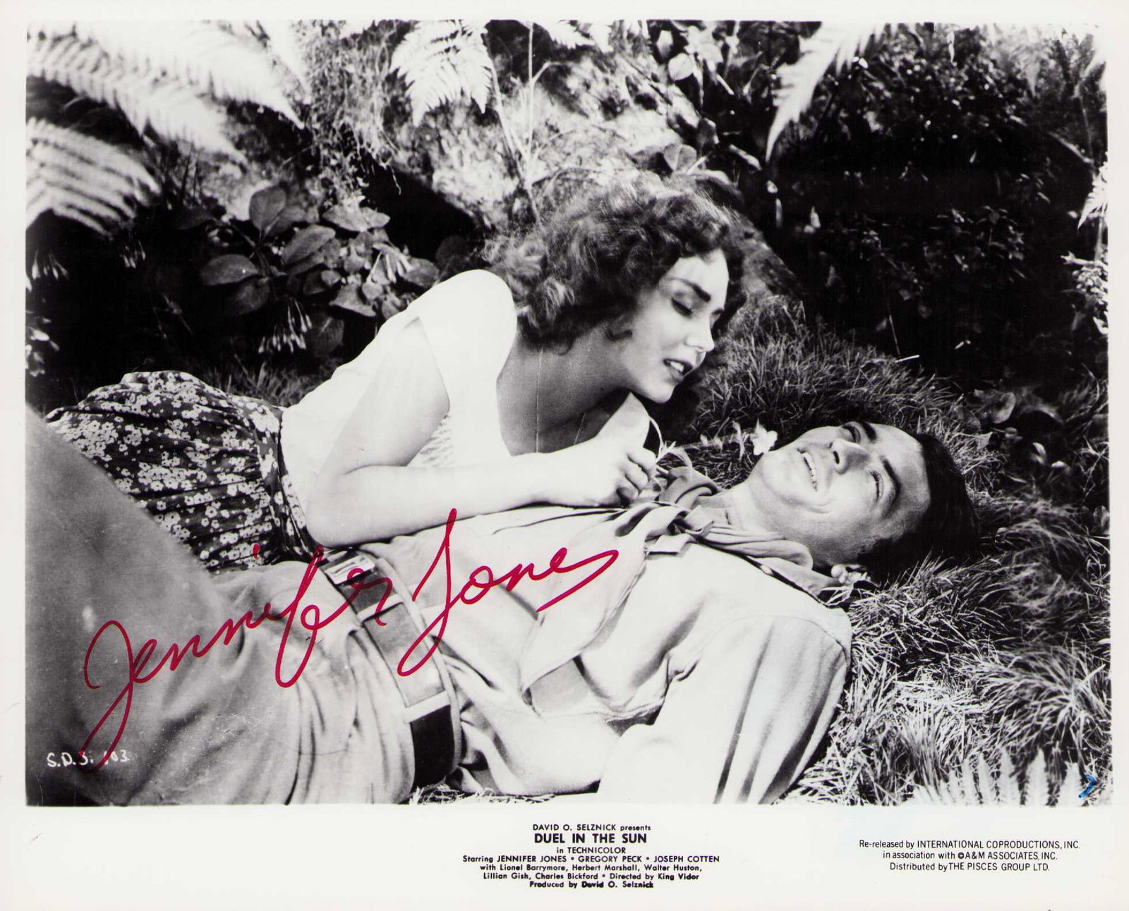 Jennifer Jones in person signed rare 8x10 photo: RARE as she was a recluse for years until her death a vintage original still signed in person for a famed collector on a rare outing she took Certificate of AuthenticityEVERY item in this auction come