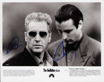 Godfather signed Pacino and Garcia photograph