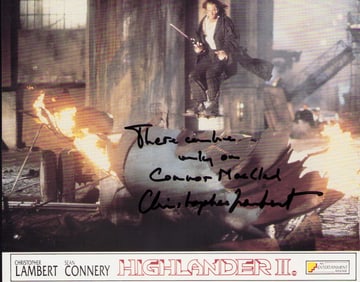 Christopher Lambert signed Highlander with quote photo