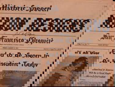 Nixon Resignation newspaper signed RARE
