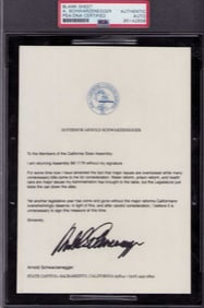 Arnold Schwarzenegger signed Calif bill document