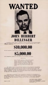 Dillinger Outdoor FBI Wanted Poster