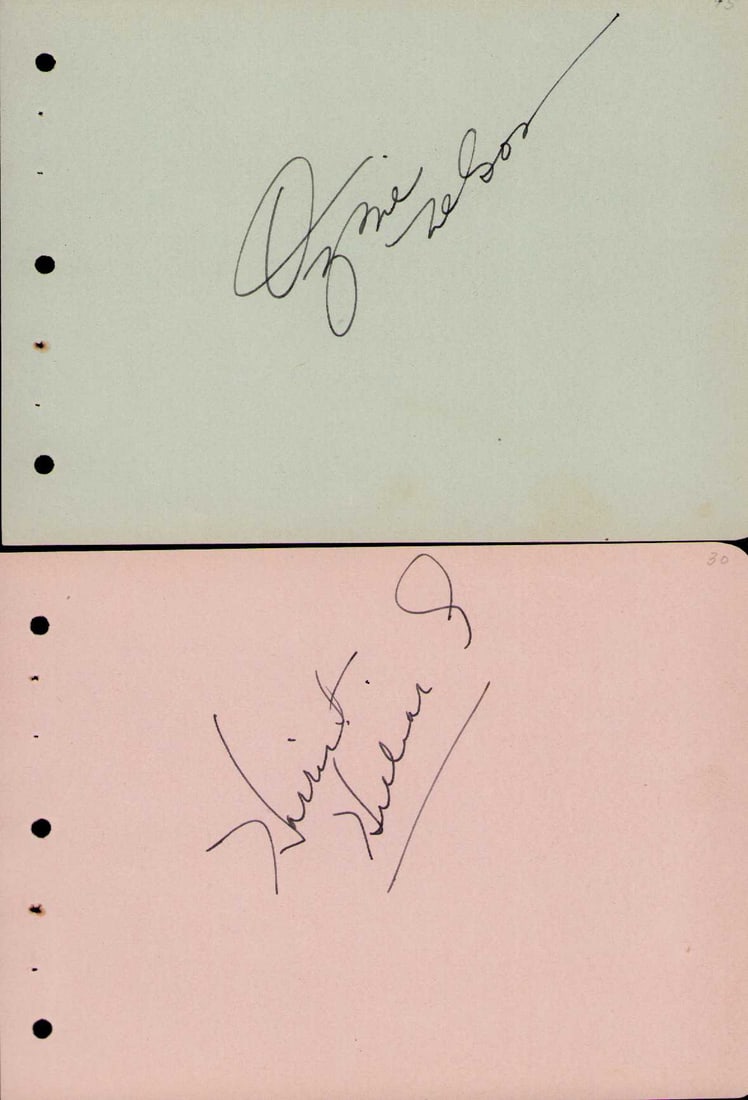 Ozzie and Harriet Nelson signatures
