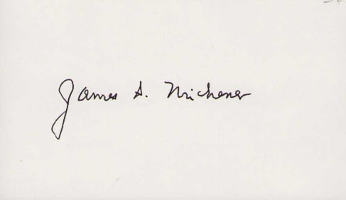 James A Michener signature
