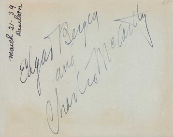 Edger Bergen and Charlie McCarthy signature