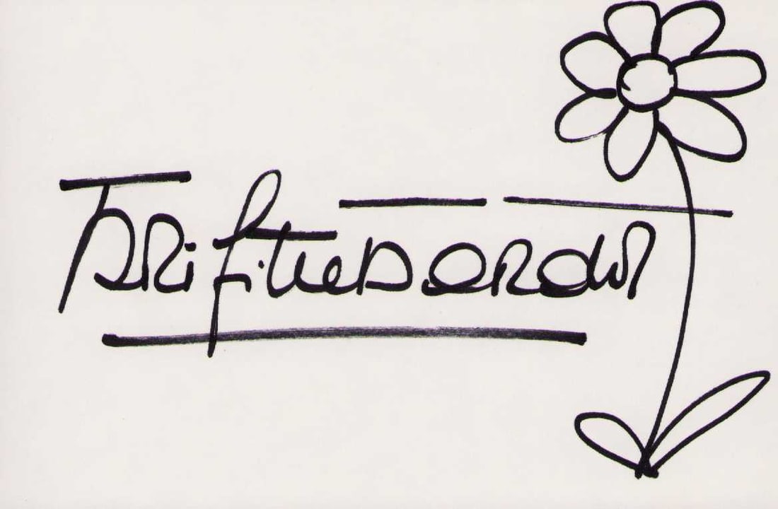 Bridget Bardot sketch and signature: Her signature and a small flower sketch one on Ebay currently is at 600.00 Certificate of AuthenticityEVERY item in this auction comes with at minimum a fully illustrated and serial numbered COA signe