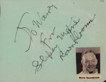 Slapsie Maxie Rosenbloom signature