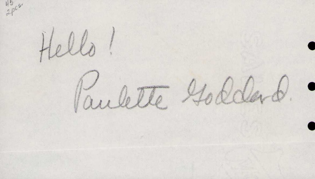 Paulette Goddard signature (1 of 1)