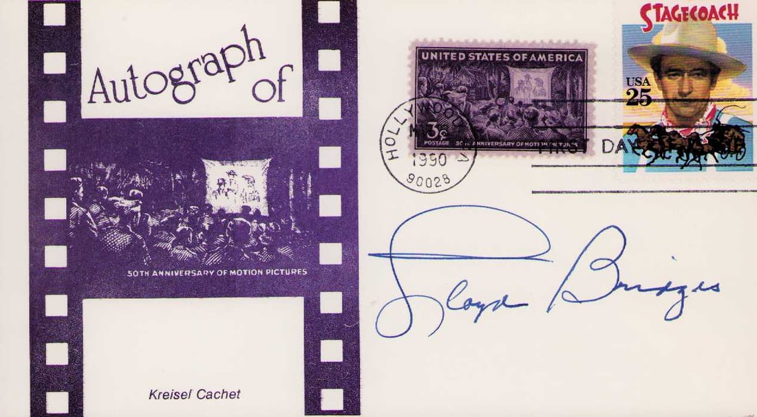 Lloyd Bridges signature on FDC (1 of 1)
