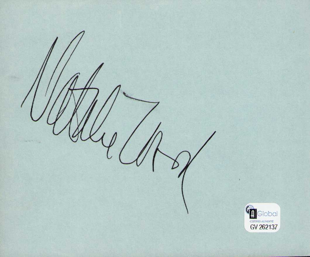 Natalie Wood signature: A Global stickered vintage signed card by the film legend who died under mysterious circumstances on Robert Wagners boat Certificate of AuthenticityEVERY item in this auction comes with at minimum a f