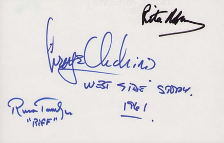 West Side Story cast signed card