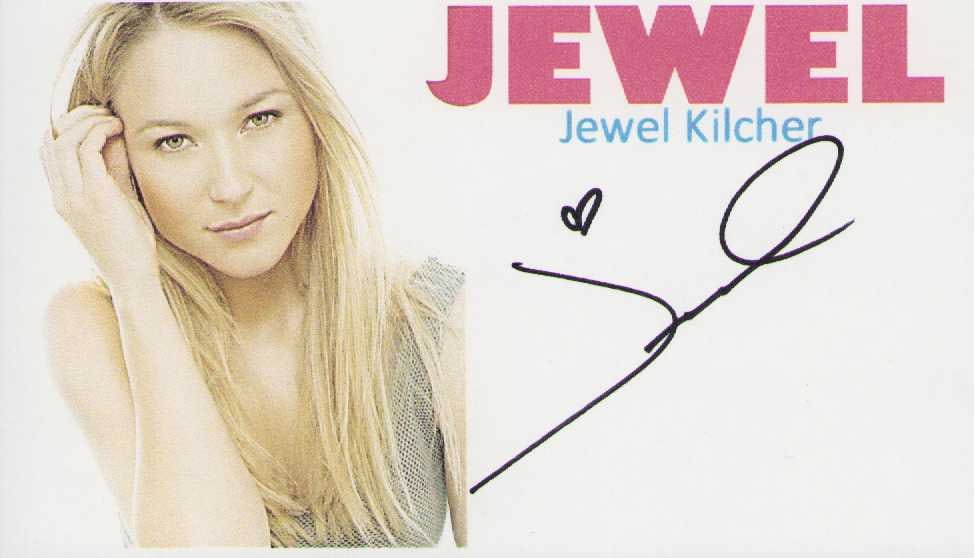 Jewel signature: A card made for the musician to sign with her image signed nicely Certificate of AuthenticityEVERY item in this auction comes with at minimum a fully illustrated and serial numbered COA signed by the 
