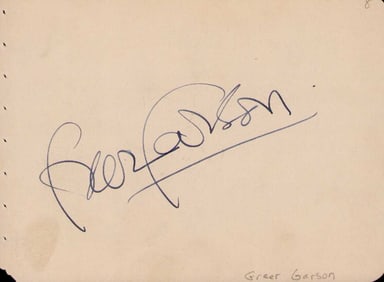 Greer Garson signature