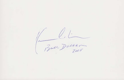 Kevin Costner signature adding Bull Durham