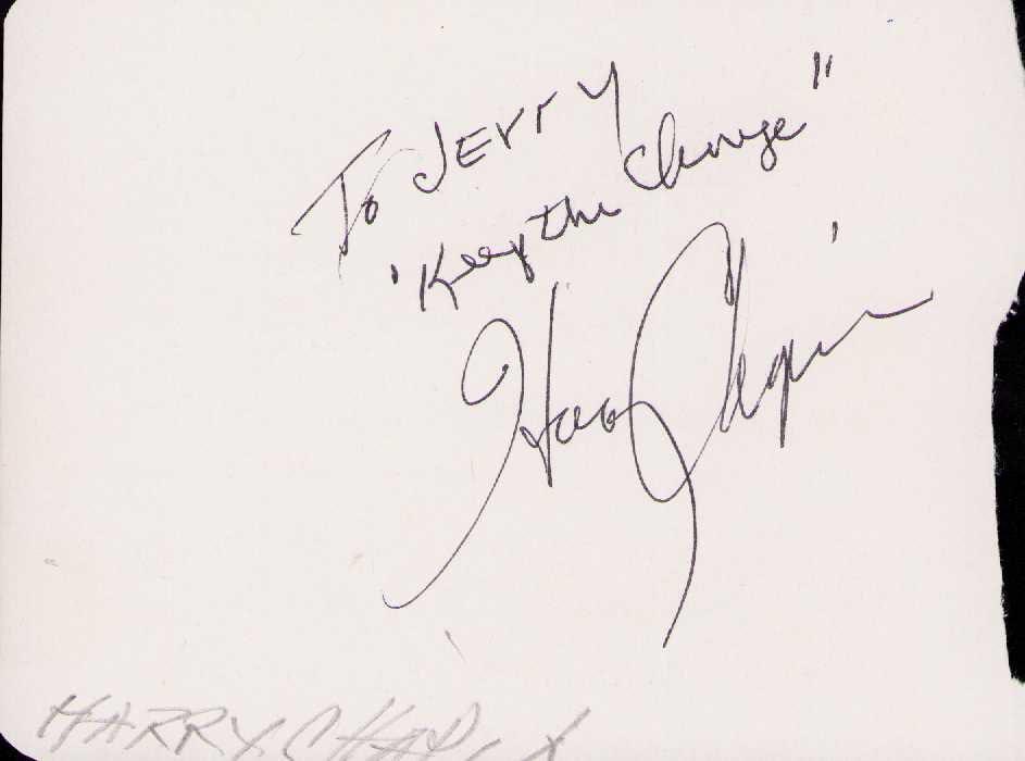 Harry Chapin signature (1 of 1)