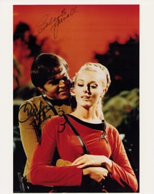 Star Trek Celeste Yarnell and Walter Koenig signed photograph