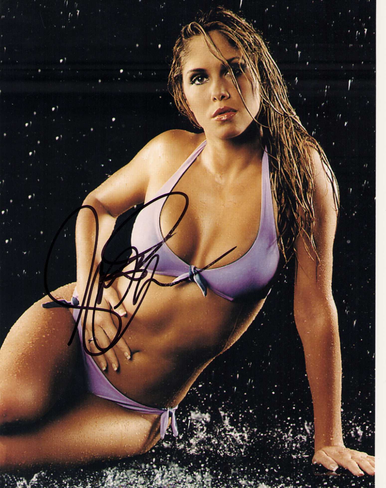 Samantha Cole signed photograph: Sexy bikini clad vintage signed shot 8x10 of the singer Certificate of AuthenticityEVERY item in this auction comes with at minimum a fully illustrated and serial numbered COA signed by the worlds lea