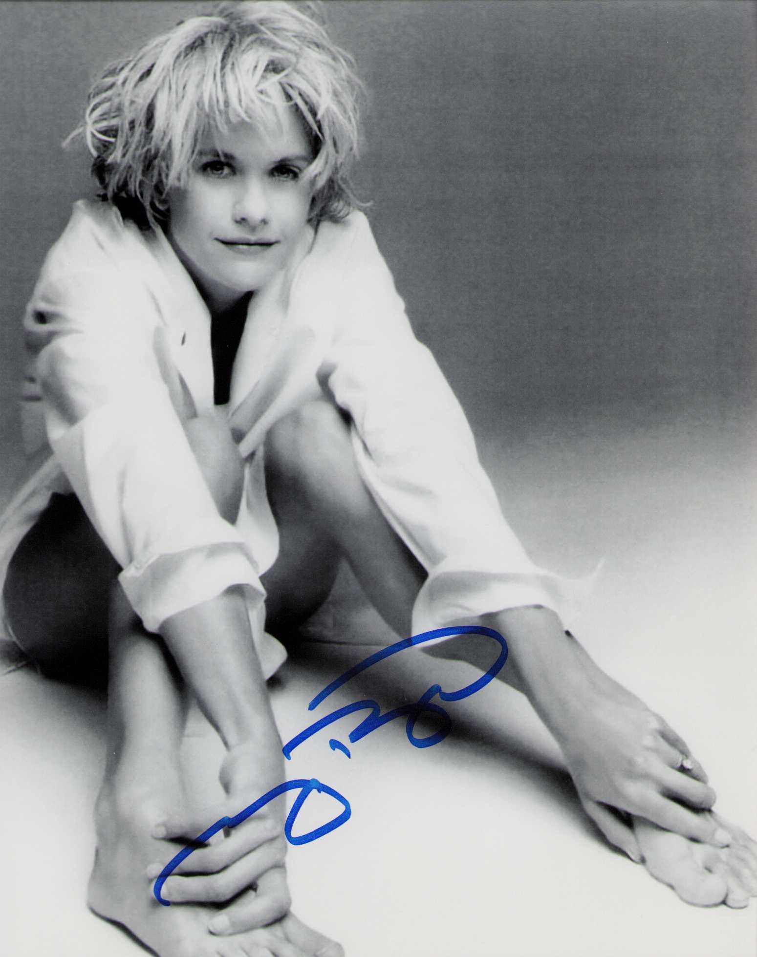 Meg Ryan signed photograph: A sexy younger days signed 8x10 photograph Certificate of AuthenticityEVERY item in this auction comes with at minimum a fully illustrated and serial numbered COA signed by the worlds leading authenti