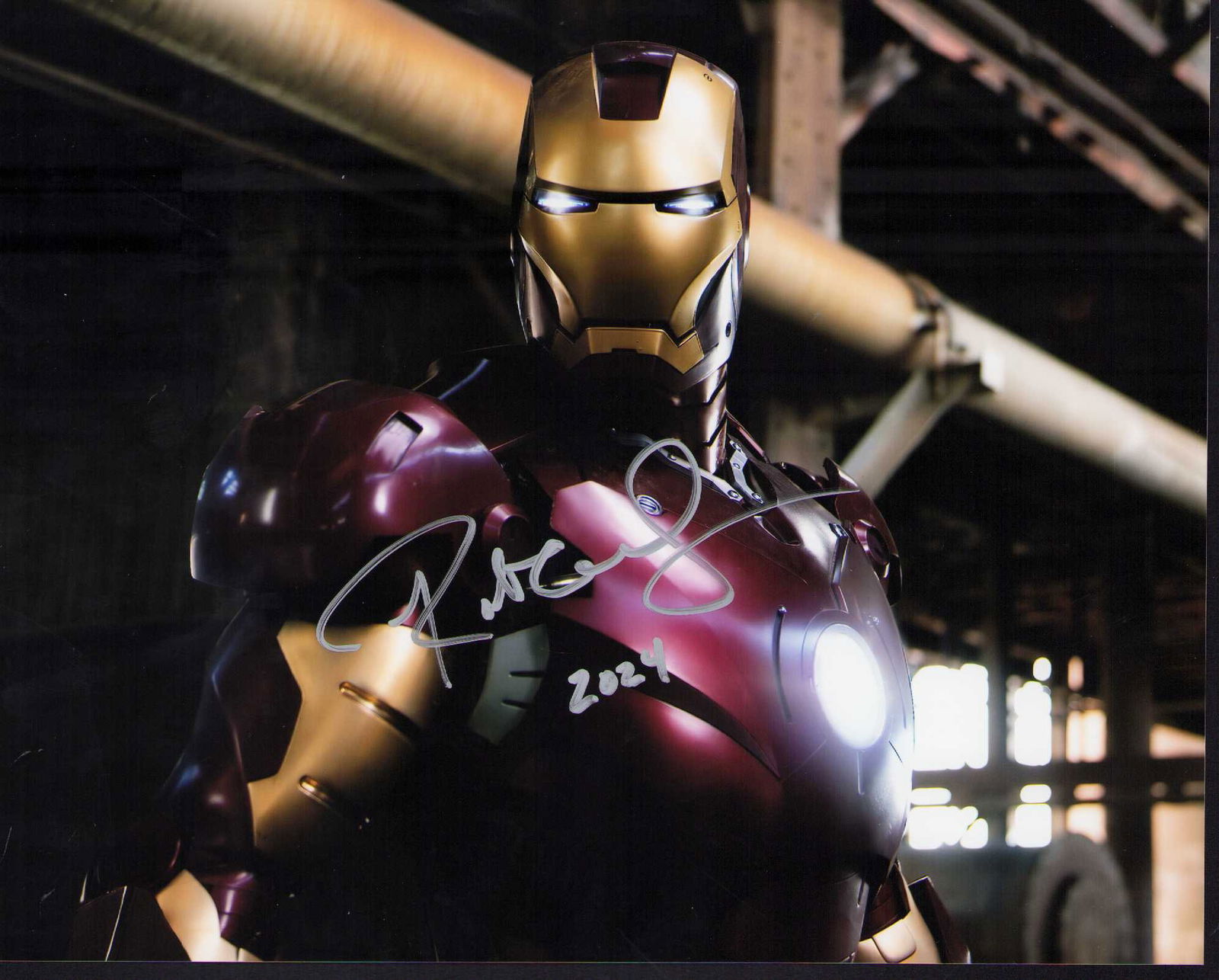Robert Downey Jr signed photograph: Iron Man signed 8x10 he also dated in person Certificate of AuthenticityEVERY item in this auction comes with at minimum a fully illustrated and serial numbered COA signed by the worlds leading