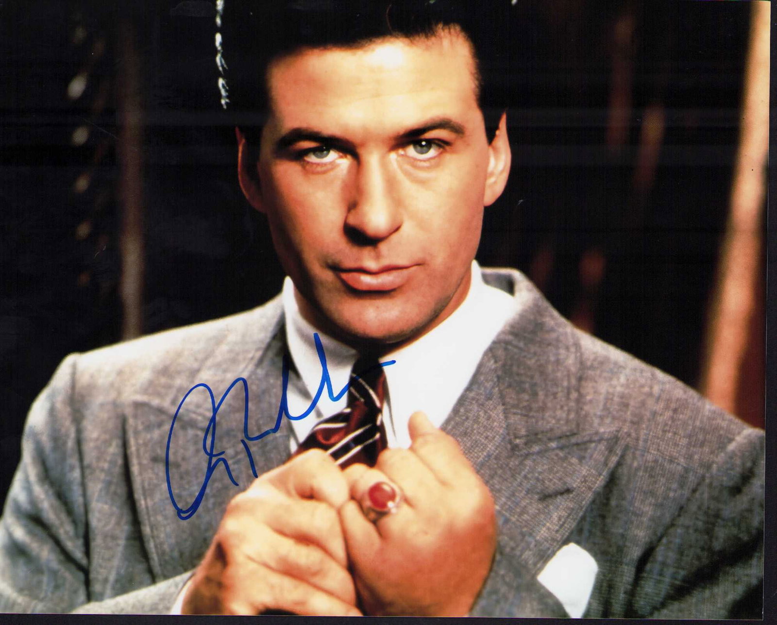 Alec Baldwin signed photograph: As the Shadow in the film signed 8x10 photograph Certificate of AuthenticityEVERY item in this auction comes with at minimum a fully illustrated and serial numbered COA signed by the worlds leading