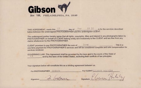 Billie Holliday signed contract