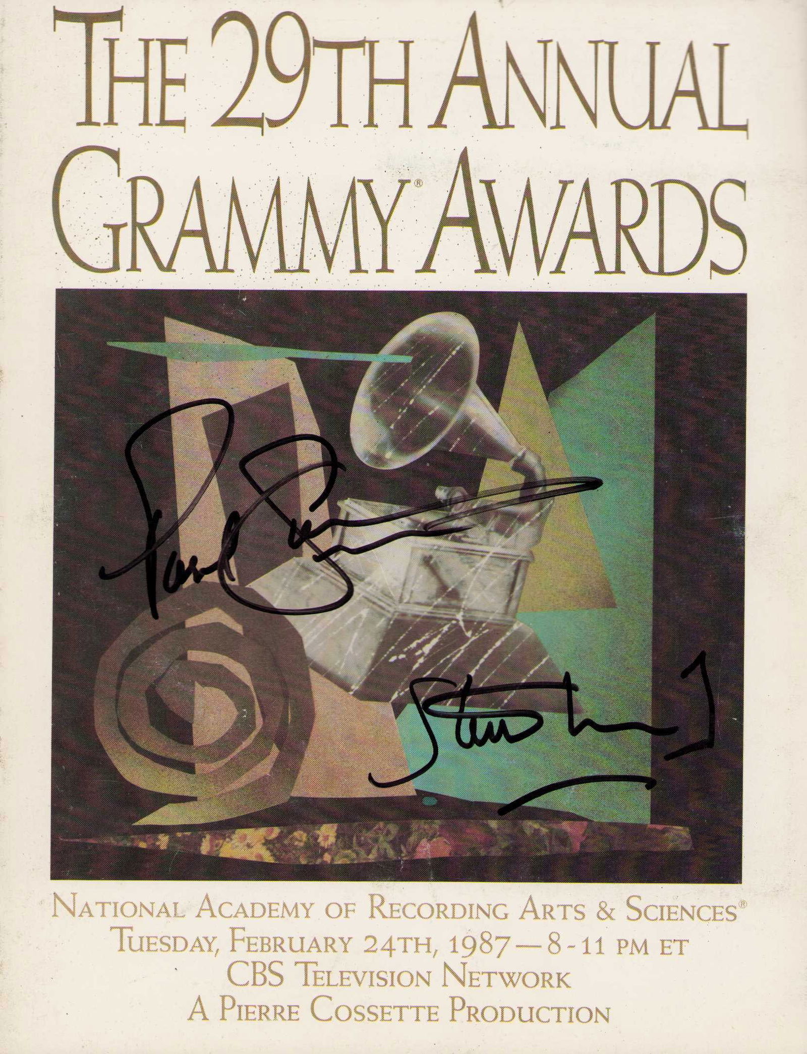 29th Grammy Awards program star signed (1 of 1)