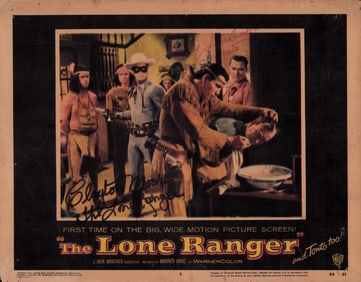 Lone Ranger cast signed lobby card