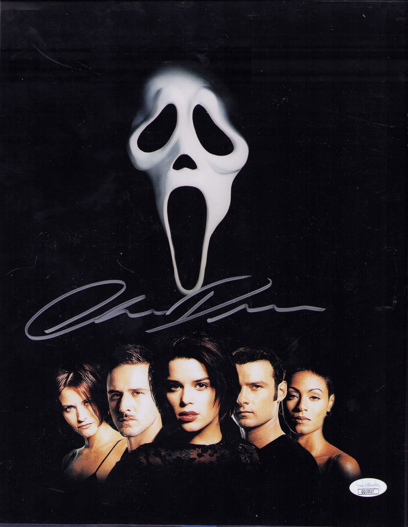 Chris Duran Scream signed 11x14 photograph JSA: A JSA stickered and carded Scream 11x14 photograph signed by Chris Duran Certificate of AuthenticityEVERY item in this auction comes with at minimum a fully illustrated and serial numbered COA