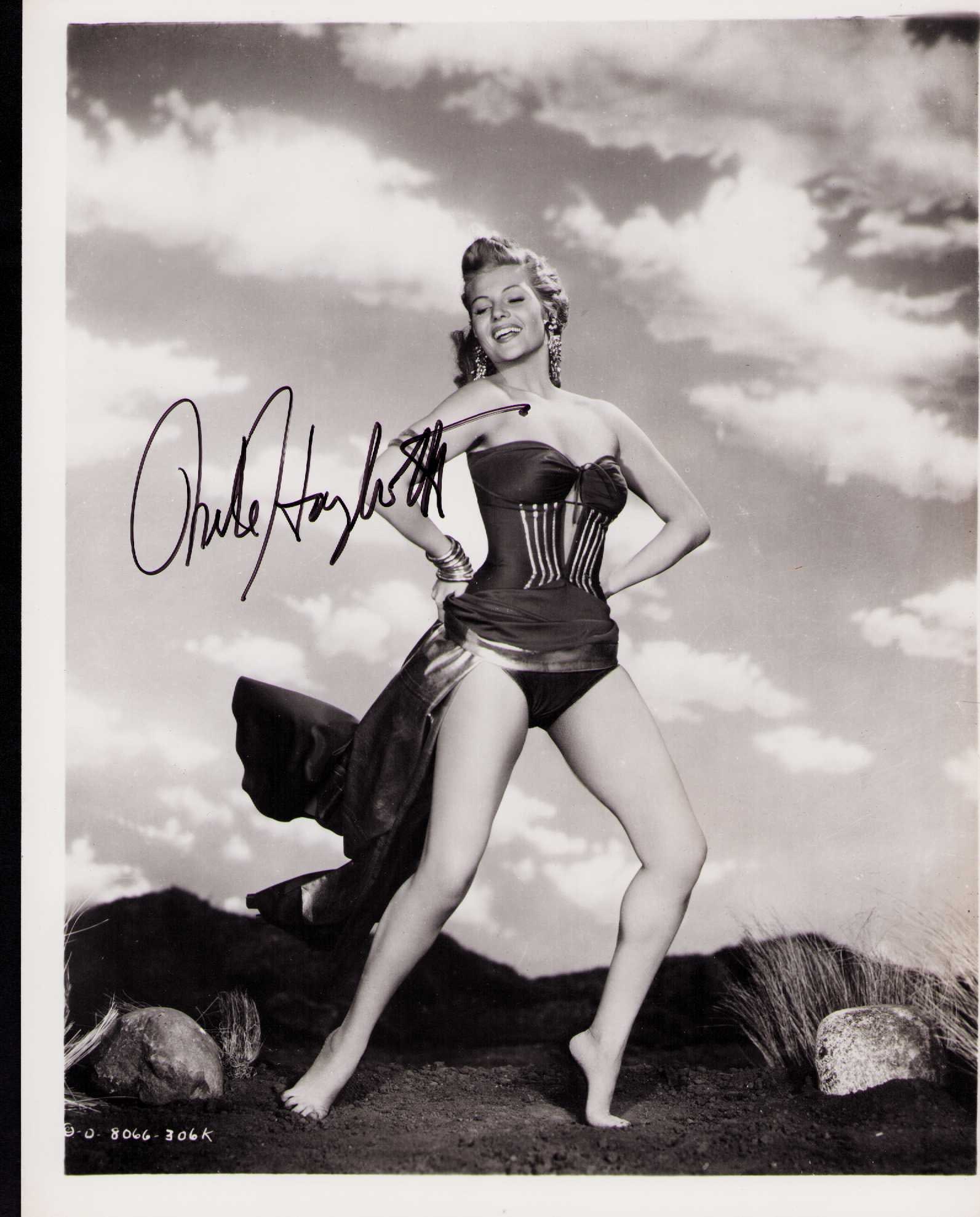 Rita Hayworth signed photograph: A SEXY vintage original signed in the 60s by the legend and recluse RARE Certificate of AuthenticityEVERY item in this auction comes with at minimum a fully illustrated and serial numbered COA signed