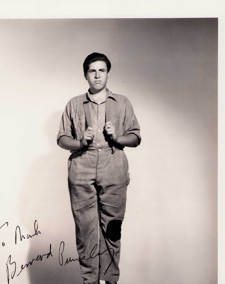 Bernard Punsly signed photograph: When he died in 2004 he was the last surviving member of the famed Dead End Kids this is an original such sepia toned 8x10 signed by him rare Certificate of AuthenticityEVERY item in this auction come